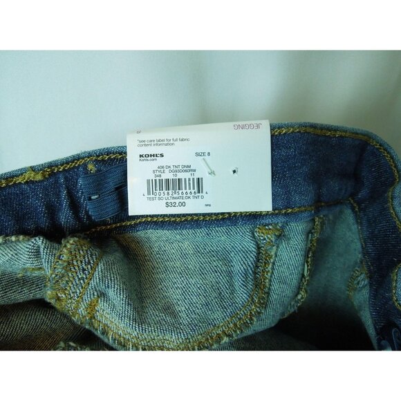 Girls SO Raw Edge Hem Medium Blue Distressed Ultimate Jeggings Size 7 - Picture 8 of 8